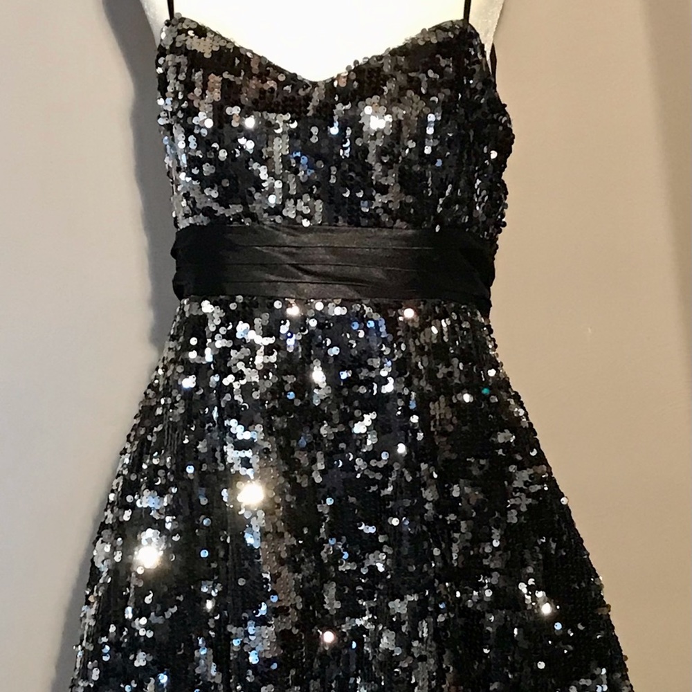 Vintage 80-90’s Black Sequin Formal Dress
